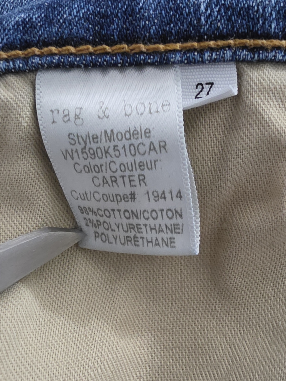 rag & bone The Dre Slim Fit Boyfriend/Skinny Jeans In Carter Womens 27 - Picture 9 of 11